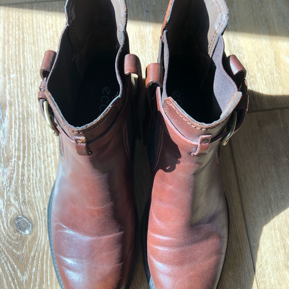 Ecco Women's Brown Leather Ankle Boots Eu 40 Us 9. - Picture 9 of 11